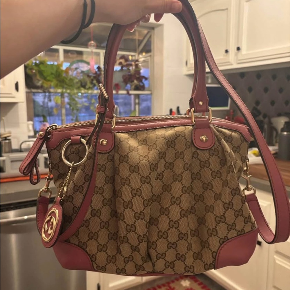 Pink Original GG Canvas Sukey Handbag Large - Picture 3 of 10